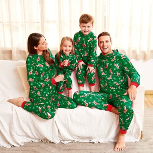 Pyjama Noël Famille Vert